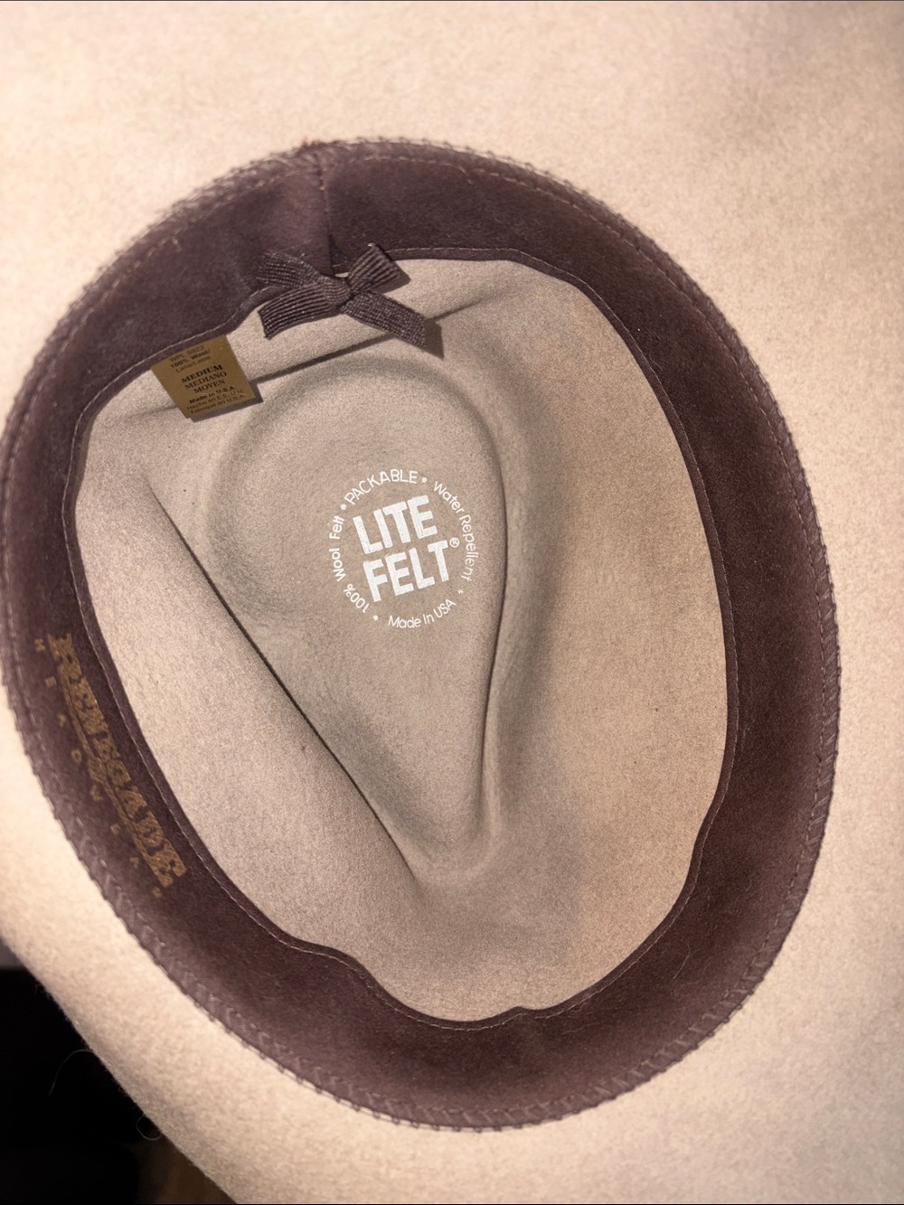Renegade Headwear Lite Felt Wool Packable Water Repellent Western Cowboy Hat M - Picture 11 of 17